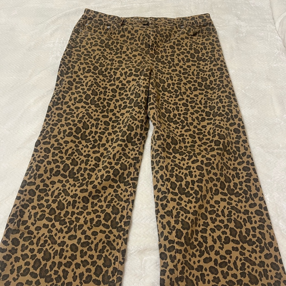 American Eagle Outfitters Tan Leopard Print Pants